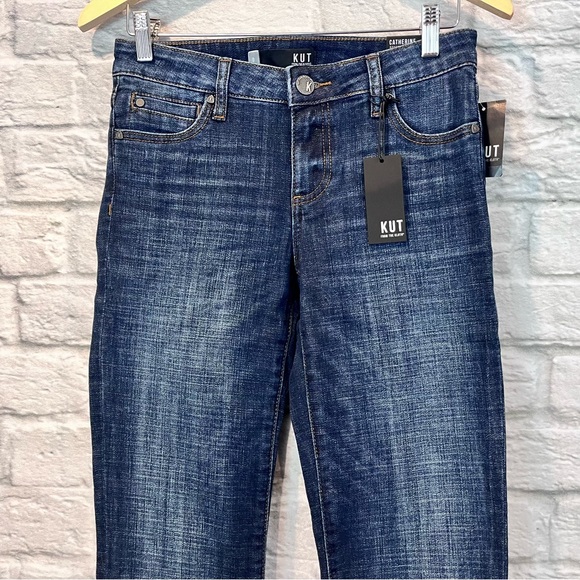 Nwt Kut from the Kloth Size 0 Catherine BoyFriend Fit Blue Wash Jeans - Picture 4 of 13
